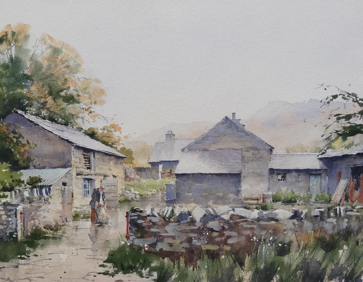 image shows: Cumbrian Farm:  Watercolour