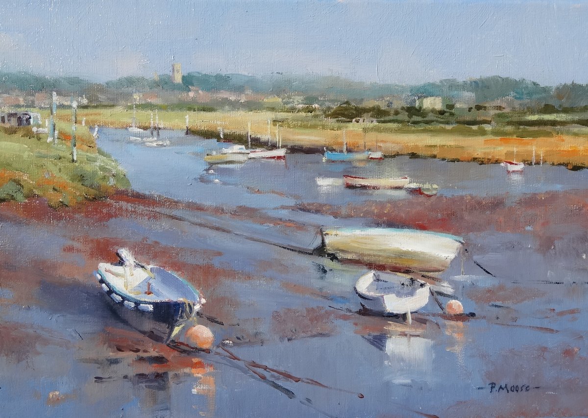 image shows: Low Tide at Morston Creek: Oil on Canvas