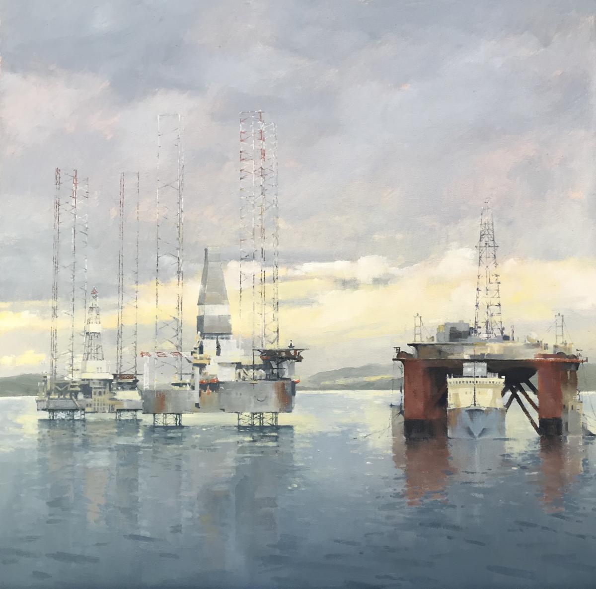 image shows: Morning Light, Cromarty Firth: Oil on Canvas