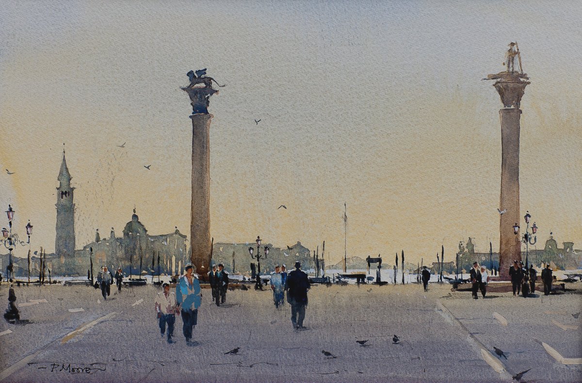 image shows: Piazetta San Marco, Venice: Watercolour