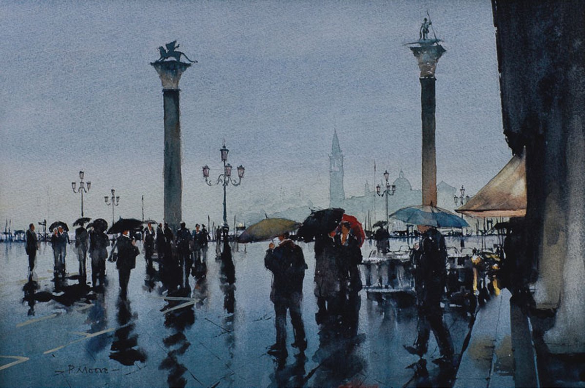 image shows: Rainy Day in Venice: Watercolour