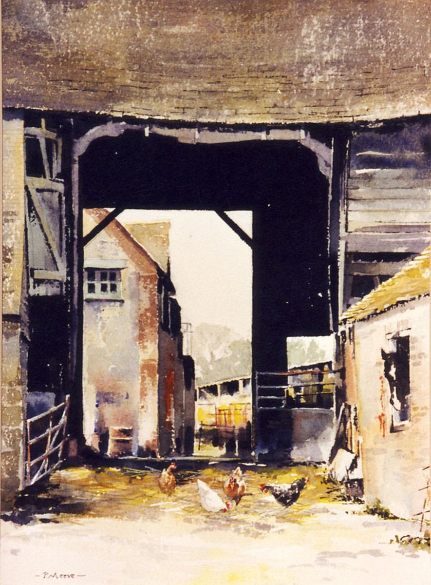 image shows: The Stable Yard, Amberley: Watercolour