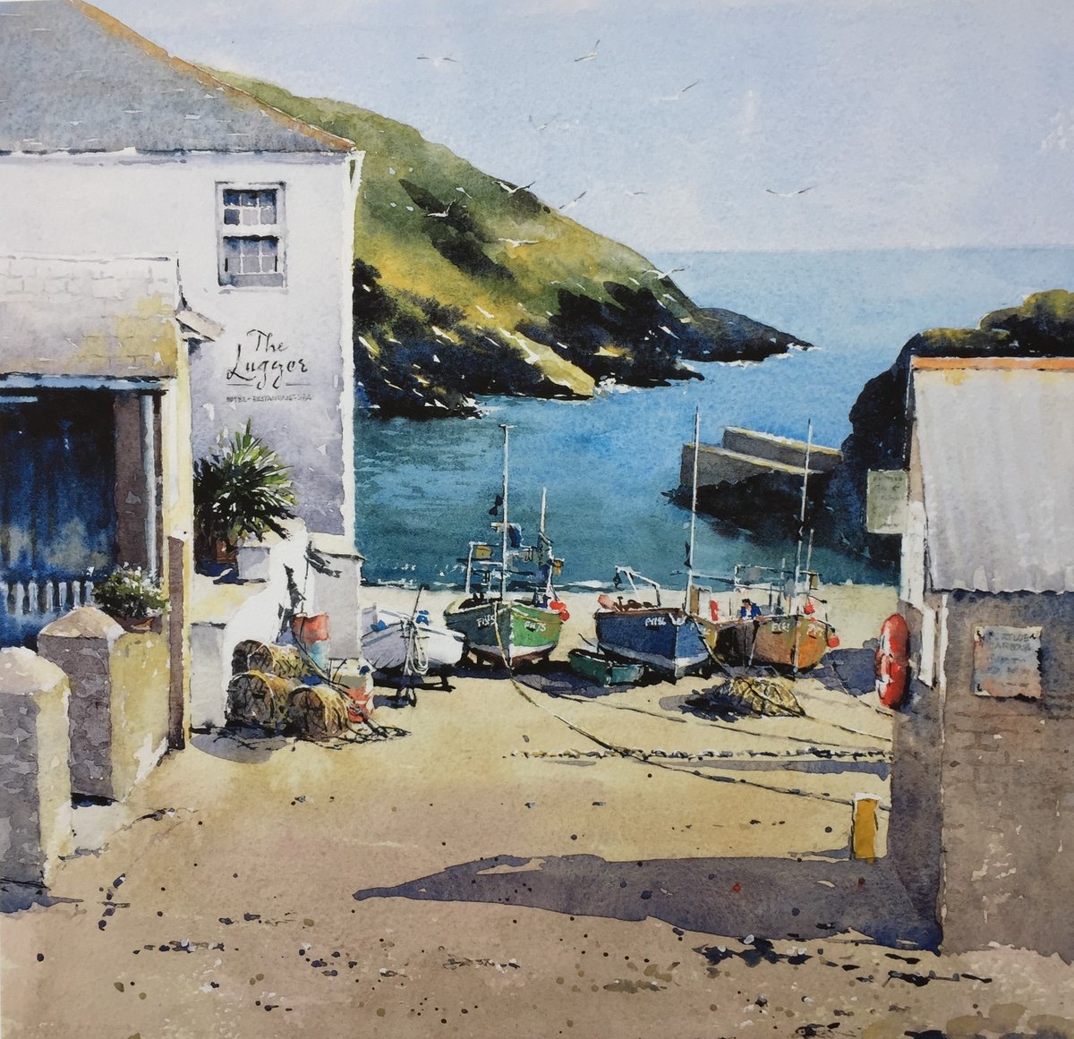 The Fishing Boats of Portloe:  WatercolourImage with link to high resolution version