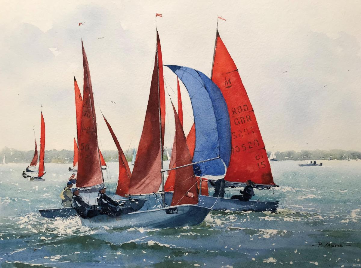 image shows: The Blue Spinnaker:  Watercolour