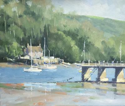 The River Dart at Dittisham: Oil on CanvasImage with link to high resolution version